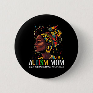 Lädnyafrikansk svart autism Mamma Afro Mor Autism Knapp