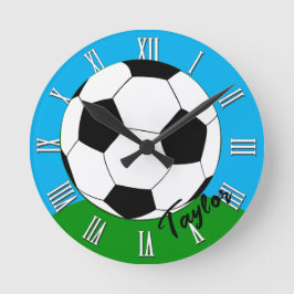 Lådor för fotboll/Monogrammed fläkt Rund Klocka