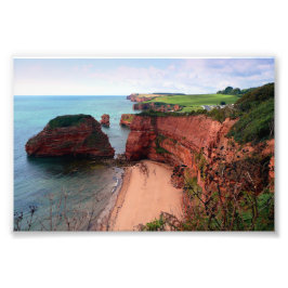 Ladram Bay Jurassic Kusten Devon England Fototryck