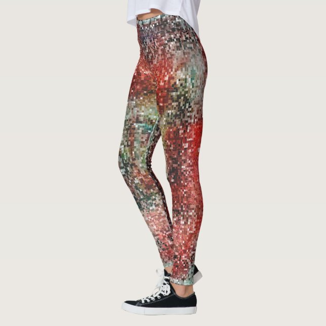 Ladrilho vermelho manchado com tinta spray leggings (Vänster)