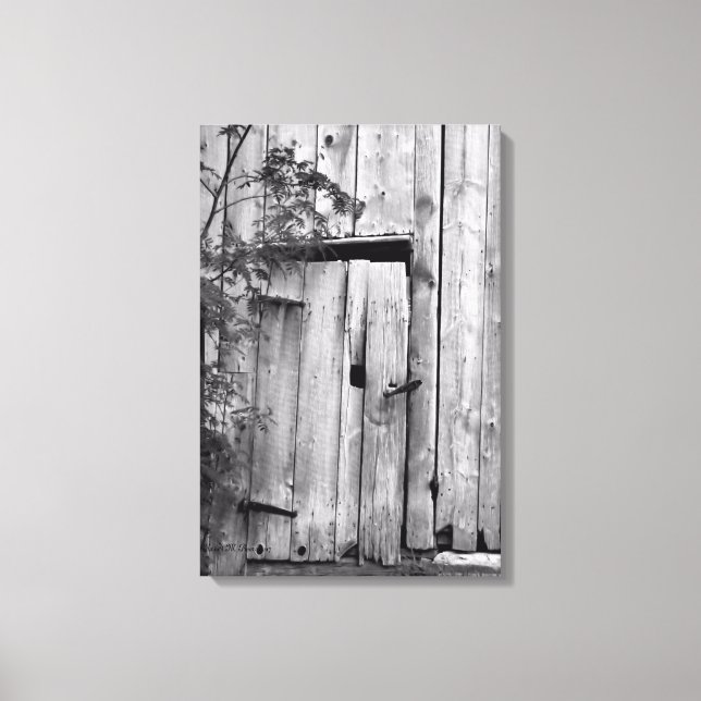 Ladudörr i svart och vitt Canvas Print (Framsida)