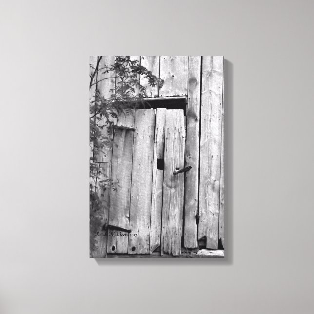 Ladudörr med träd Canvas Print (Framsida)