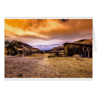 Ladugård på skymningen hälsningskort