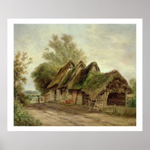 Ladugårdar på Flatford (olja på kanfas) Poster
