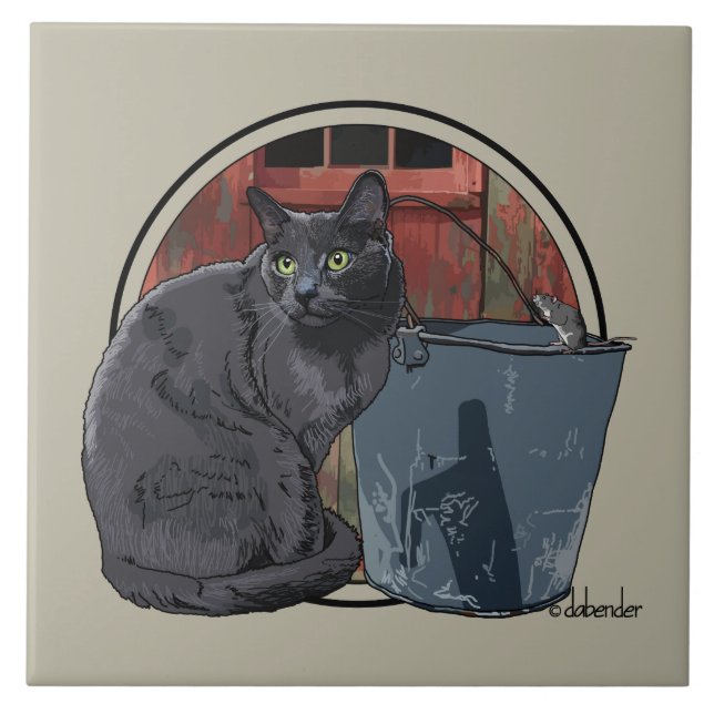 Ladugårdkatt Kakelplatta (Framsidan)