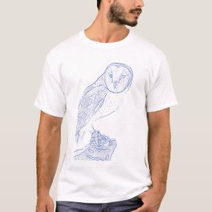 Ladugårduggla (blått) t shirt