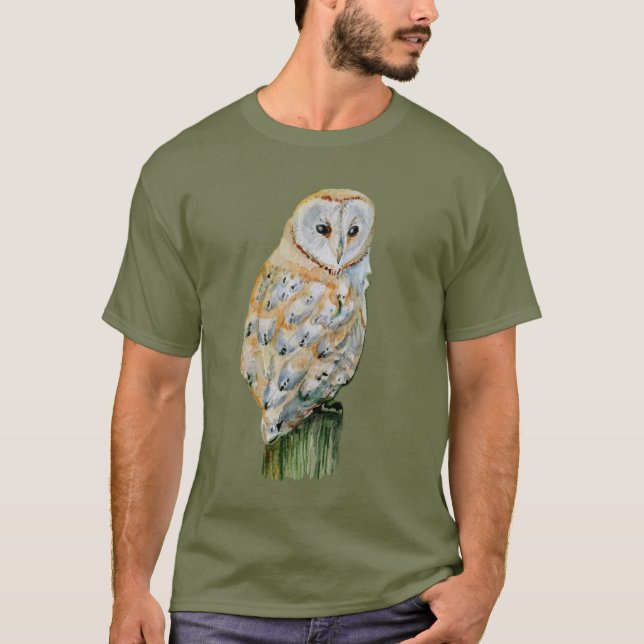 Ladugårdugglavattenfärg T-shirt (Framsida)