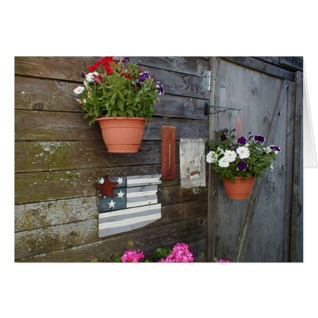 Ladugårdvägg Hälsningskort (Framsidan Horizontal)