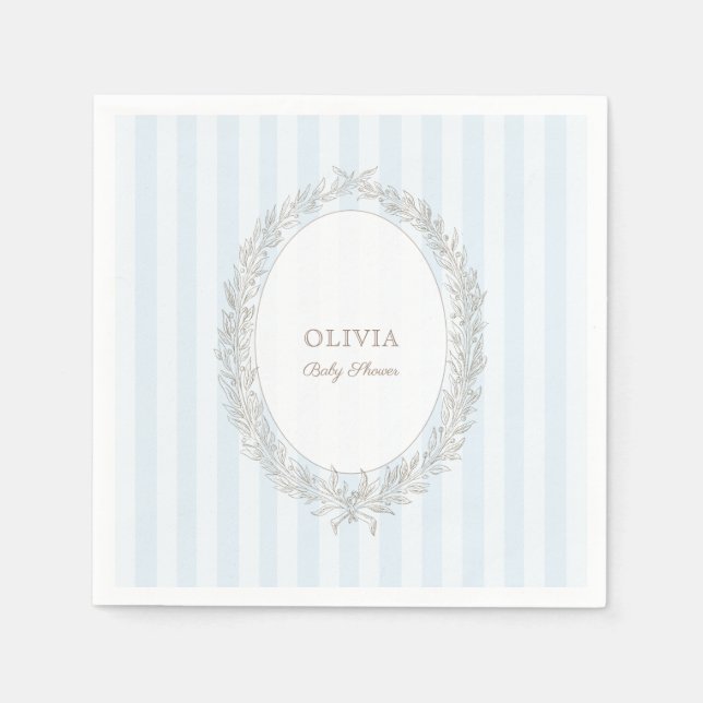 Laduree Fransk Caffee Patisserie Bonjour Bebe Blue Pappersservett (Framsidan)