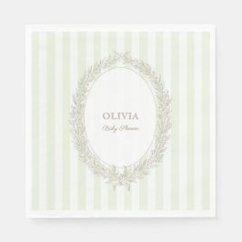 Laduree French Caffee Bonjour Bebe Green Stripe Pappersservett