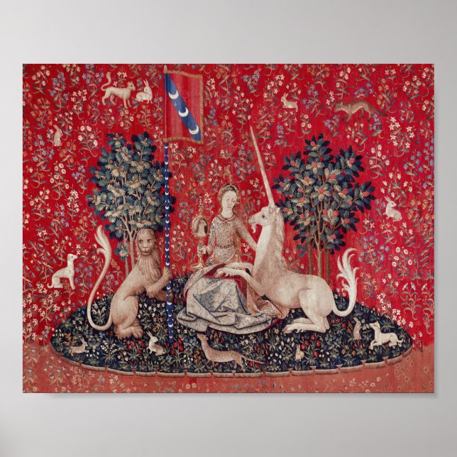 Lady and Unicorn Medieval Tapestry Sight Poster (Framsidan)