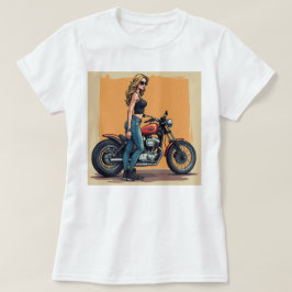 Lady Biker Getting Ready To Ride T Shirt
