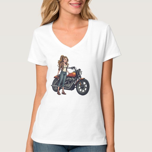 Lady Biker T Shirt (Framsida)