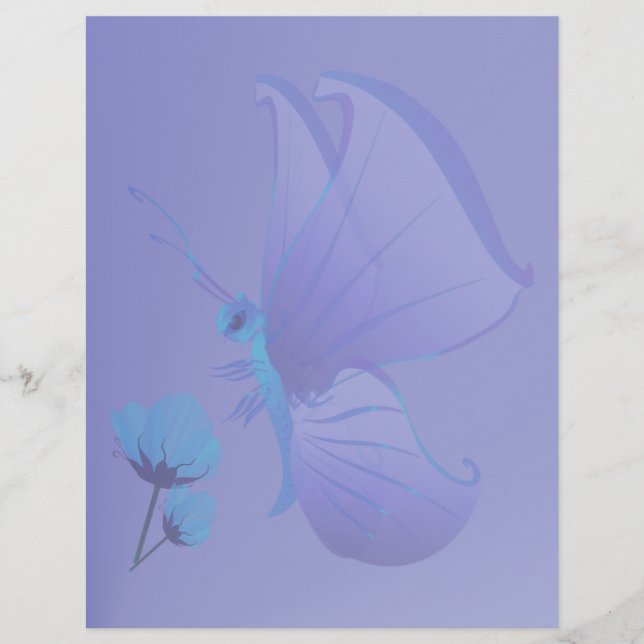 Lady Blue Butterfly Brevhead (Framsida)