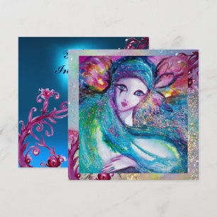 LADY BLUE MASK Elegant Maskeradfest, Safir Inbjudningar