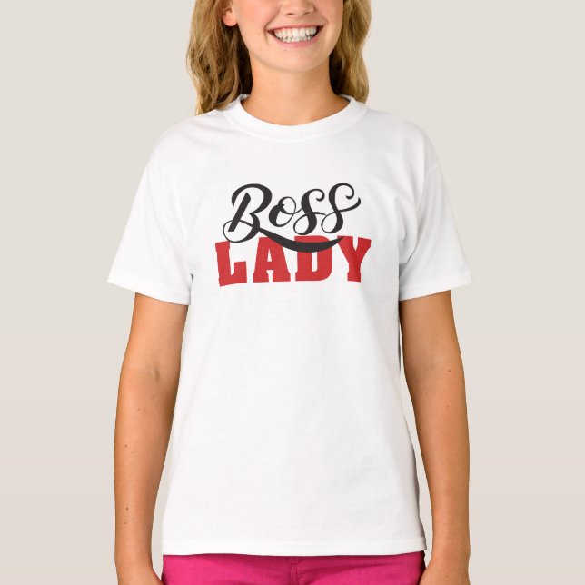 Lady Boss – Strong Confident Woman Design T Shirt (Framsida)