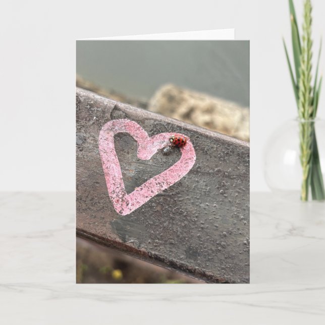 Lady Bug Hjärta Kort (Framsida)