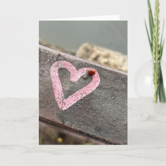 Lady Bug Hjärta Kort