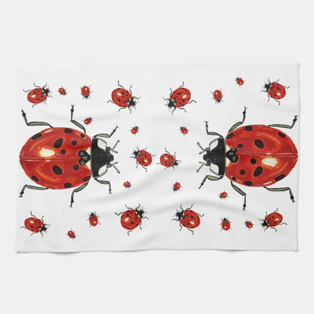Lady Bug Microfiber Waffle Handduk Kökshandduk (Horisontell)