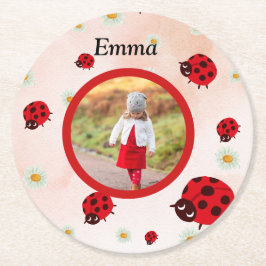 lady bug party photo underlägg papper rund