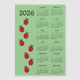 Lady Bugs 2026 Calendar Magnetic Card
