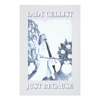 LADY CELLIST FOTOTRYCK