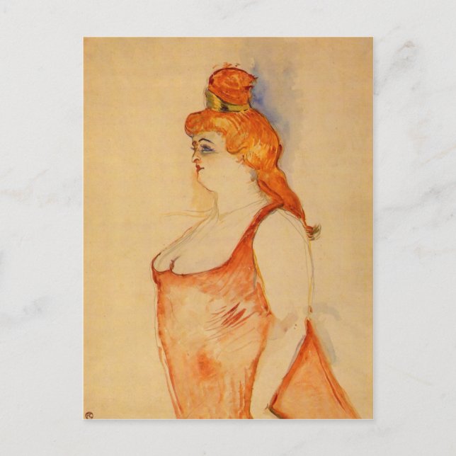 Lady Cocyte av Toulouse-Lautrec Vykort (Framsida)