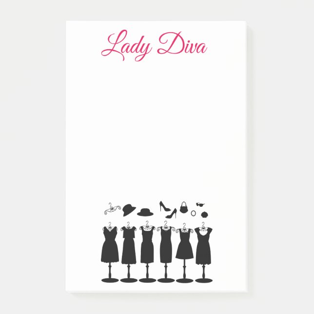 Lady Diva Kläder Post-it Block (Framsida)
