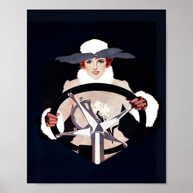 Lady Driver Fadeaway Girl av C Coles Phillips Poster (Framsidan)