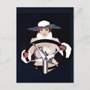 Lady Driver Fadeaway Girl av C Coles Phillips Vykort