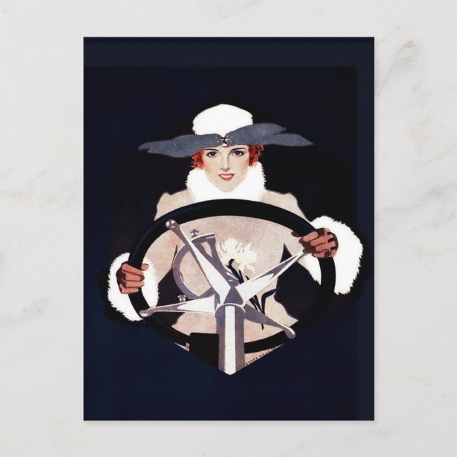 Lady Driver Fadeaway Girl av C Coles Phillips Vykort (Framsida)