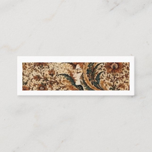 Lady Flower in the Wind | Persian Floral Fantasy A Mini Visitkort (Framsida)