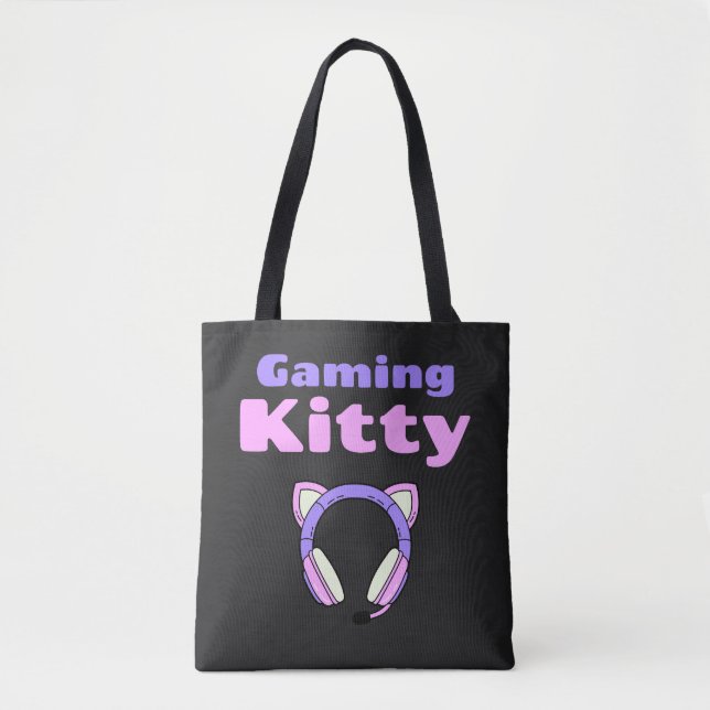 Lady Gamer - Spelande Kitty Tygkasse (Framsida)