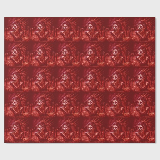 Lady Ghoul Snarling Amidst Plants Presentpapper (Platt)