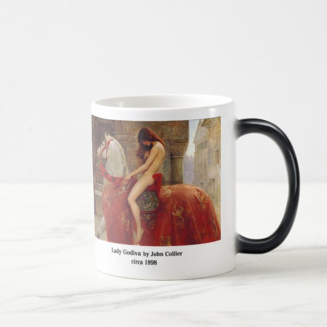 Lady Godiva, by John Collier Magisk Mugg (Höger)