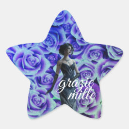 Lady in Black Sticker for any item surface. Stjärnformat Klistermärke