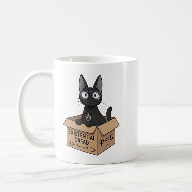 Lady Justice Svart Katt Advokat Kaffe Mugg  (Vänster)