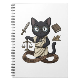 Lady Justice Svart Katt Juridik Tidskrift Anteckningsbok