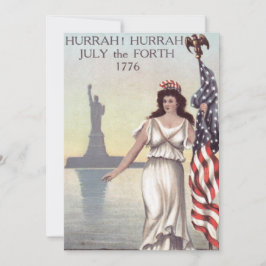 Lady Liberty Amerikansk Flagga Frihetsgudinnan Inbjudningar