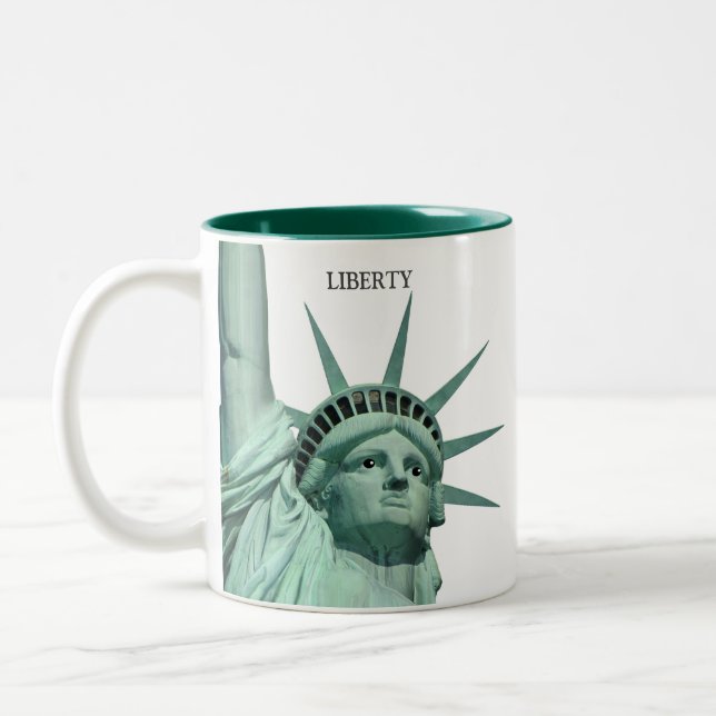 Lady Liberty på vit Två-Tonad Mugg (Vänster)