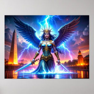 Lady Liberty Pro-Demokrati USA Värt att Spara Kons Poster
