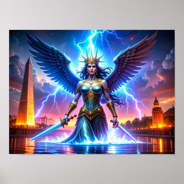 Lady Liberty Pro-Demokrati USA Värt att Spara Kons Poster (Framsidan)