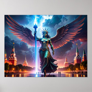 Lady Liberty säger till Ryssland - Släpp USA Poster