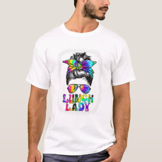 Lady Messy Bun Retro Lunch La T Shirt