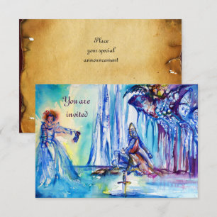 LADY OF LAKE EXCALIBUR Magi och Mysterium Pergamen Inbjudningar