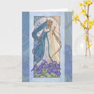 Lady of September Art Nouveau Födelse Sten Serie Kort