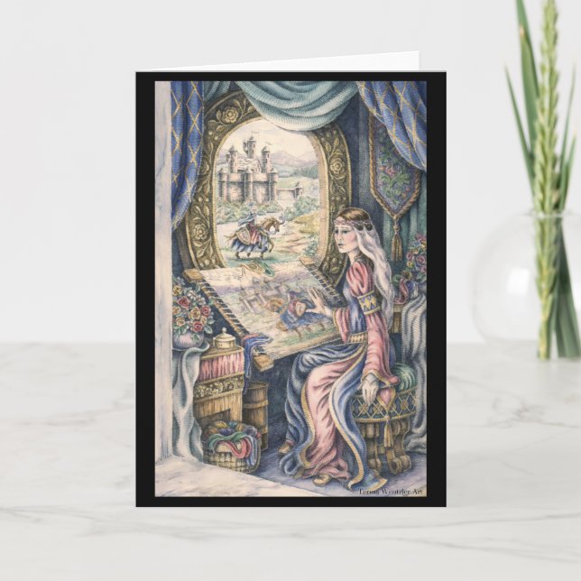 Lady of Shalott Teckning Lyckönskningskort Kort (Framsida)