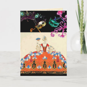 LADY ORANGE MARDI GRAS MASQUERADEBAL MASKERADMASKE INBJUDAN