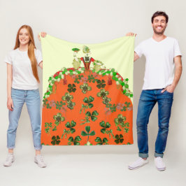 LADY ORANGE OCH SHAMROCKS St. Patricks Dag Fest Fleecefilt