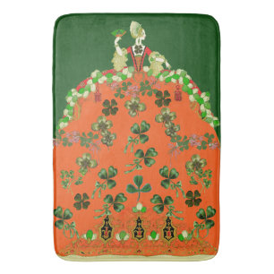 LADY ORANGE OCH TREKLÖVER St. Patricks dag grön Badrumsmatta
